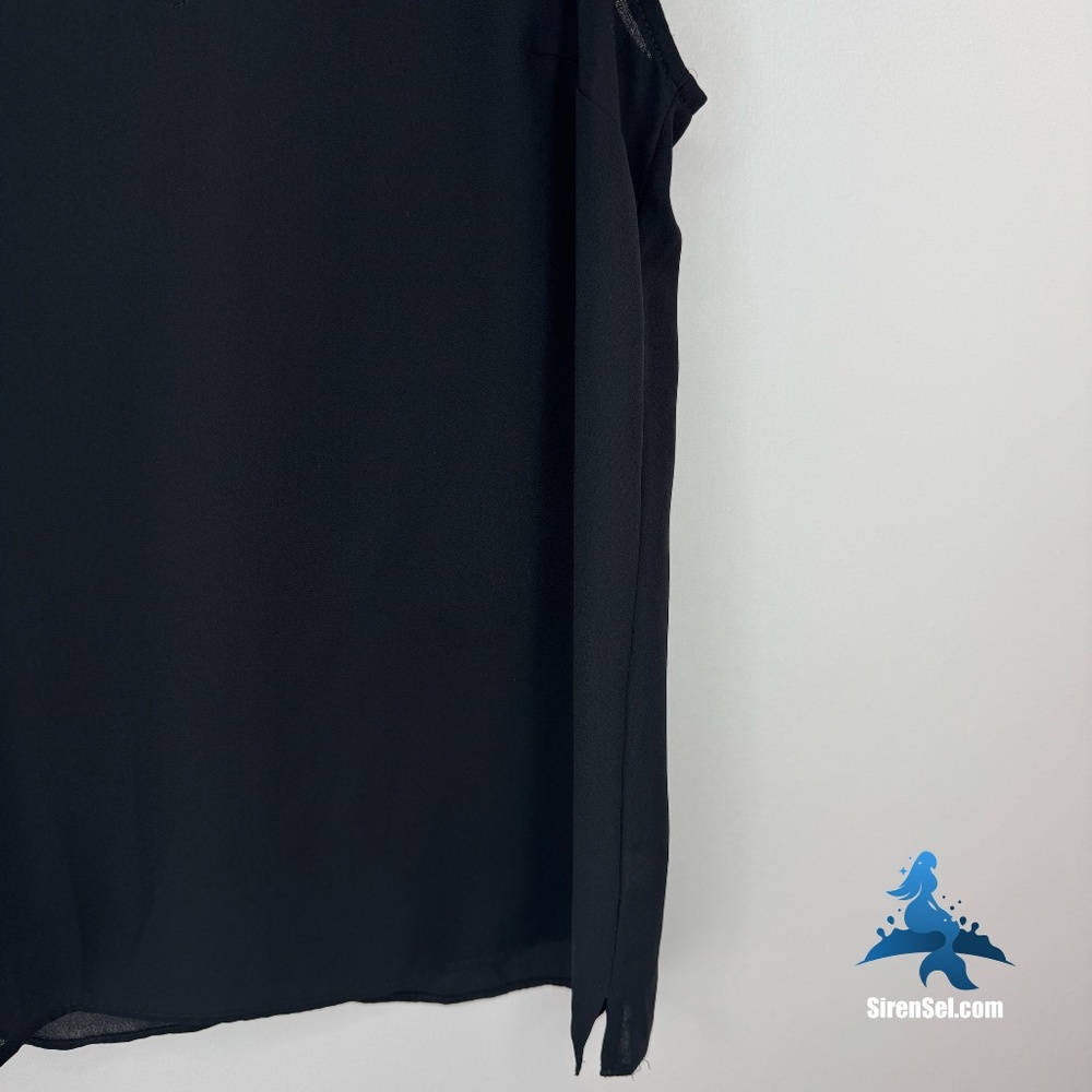1275 J.Crew Ruffle Sleeve V-Neck Blouse – 2 – Black - Picture 7 of 15